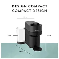 Nespresso® Vertuo POP+ Espresso & Coffee Capsule Machine with Aeroccino by De'Longhi - Liquorice Black