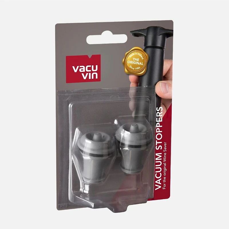  Vacu Vin Bouchons à vin sous vide, ensemble de 2 - Gris