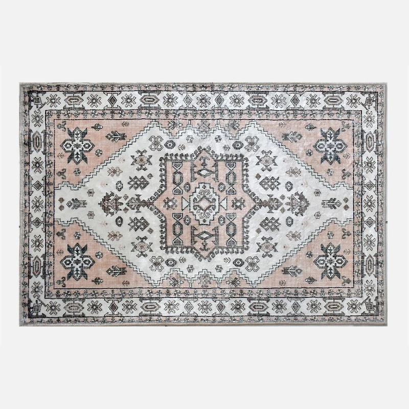 Washable Printed Rug - Beige