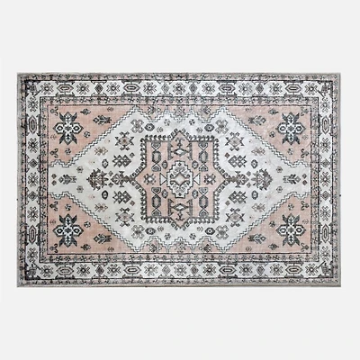 Washable Printed Rug - Beige