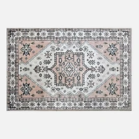 Washable Printed Rug - Beige