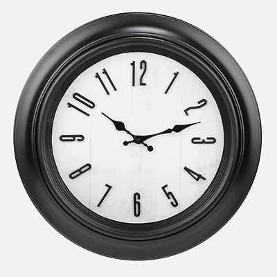 Wall Clock Antique Black trim with white face and bold black numbers