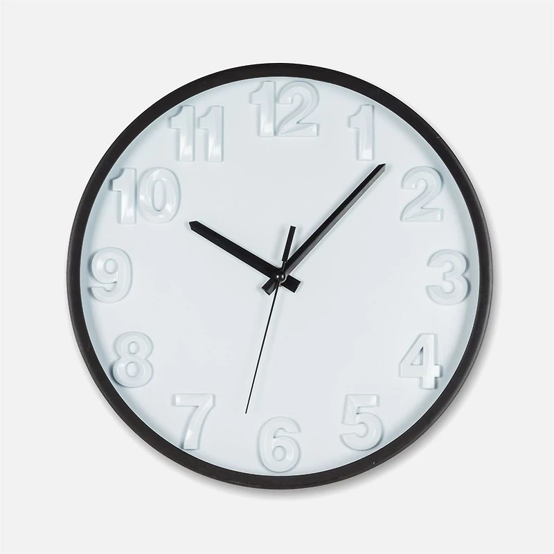 Bold Numbers Wall Clock - White/Black