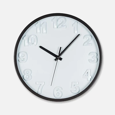 Bold Numbers Wall Clock - White/Black