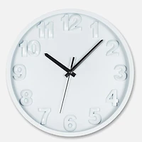 Bold Numbers White Wall Clock 12"