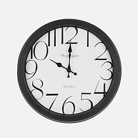 Black Trim Large Number Wall Clock - Black/White