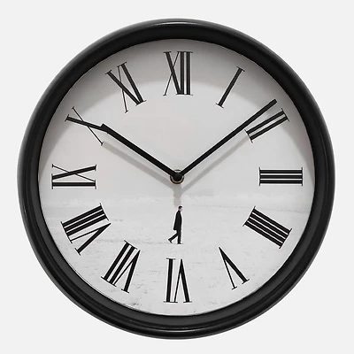 Black Numbers and White face Wall Clock - Black