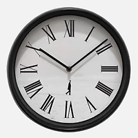Horloge murale chiffres noirs et cadran blanc - Noir