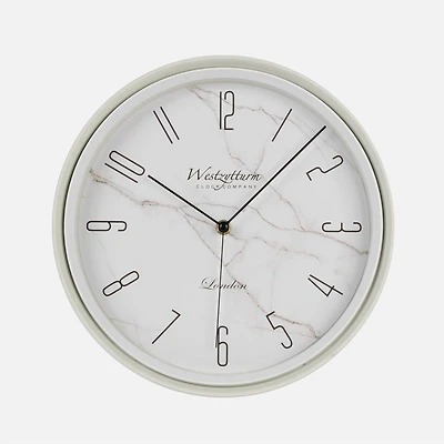 Marbled Face Wall Clock - White