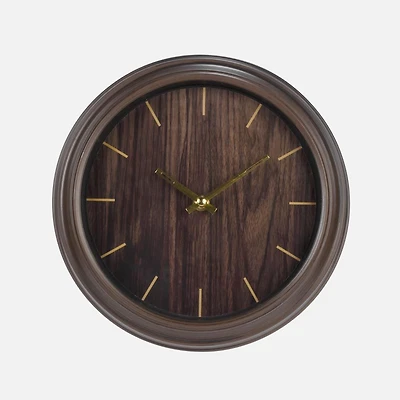 Wall Clock With Wooden Dial - Brown