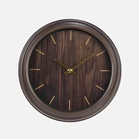 Wall Clock With Wooden Dial - Brown