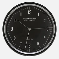 Wall Clock With Numbers - Black & Silver