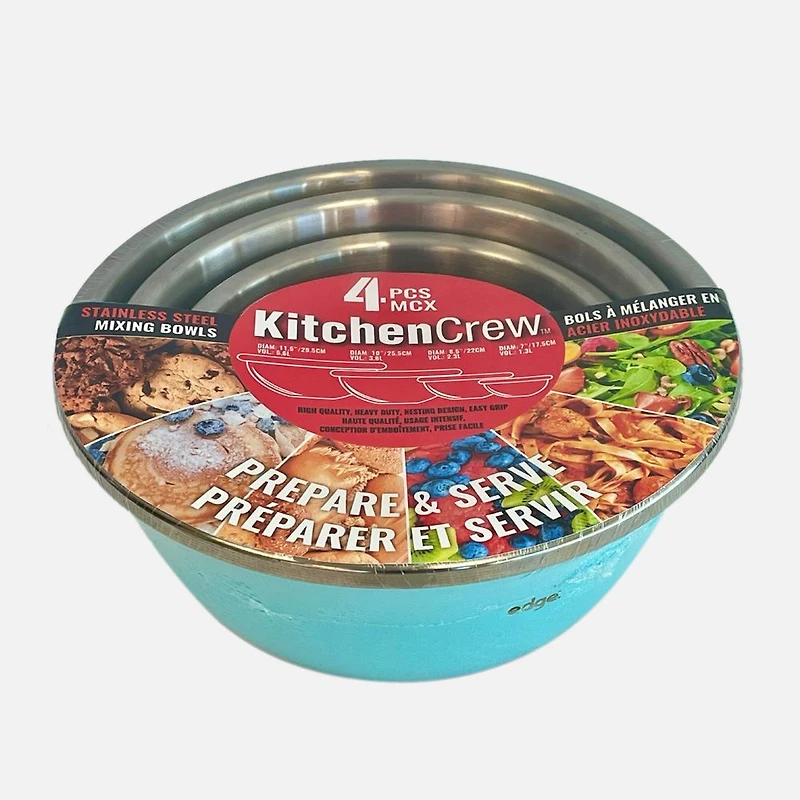 Kitchen Crew Mixing Bowls, 4 pieces