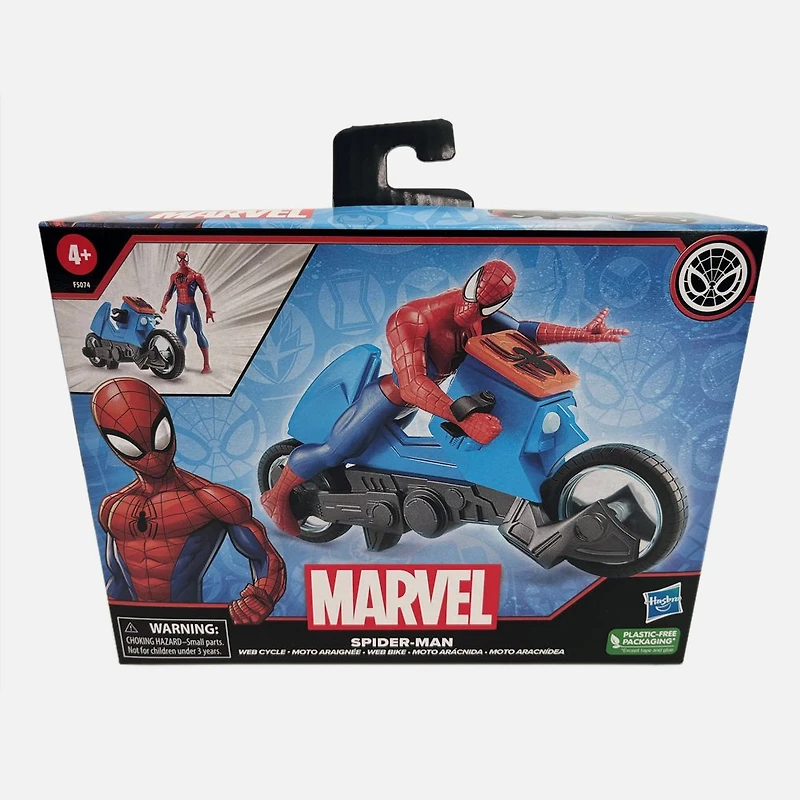 Moto araignée et figurine Spiderman