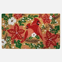 Cardinal Poinsetta Coir Mat
