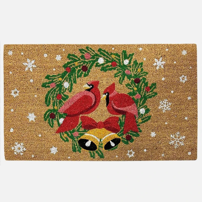 Coir Mat - Cardinals Wreath