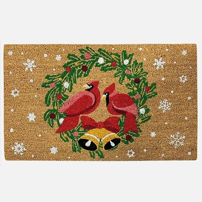 Coir Mat - Cardinals Wreath