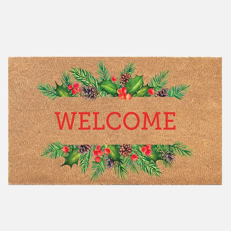 Coir Rug - Botanical « Welcome »