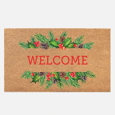 Coir Rug - Botanical « Welcome »