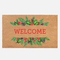 Coir Rug - Botanical « Welcome »