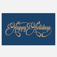 Coir Rug, Happy Holidays - Navy