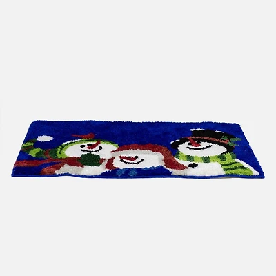 Coir Rug Snowman Family 