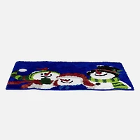Coir Rug Snowman Family 