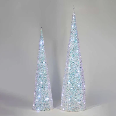 Conical Led Trees - White