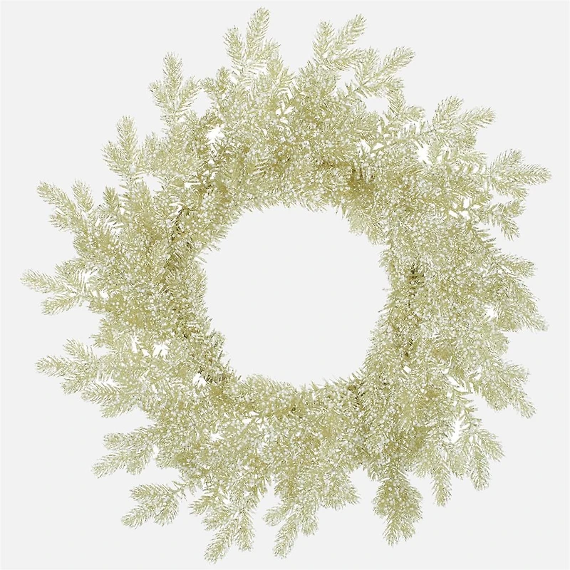 Glittered Mini Berry Wreath, 24'' - Champagne/White