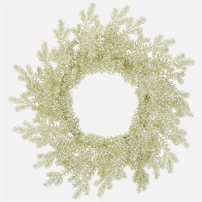 Glittered Mini Berry Wreath, 24'' - Champagne/White