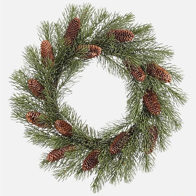 Pine Cone Wreath, 24'' - Green/Brown
