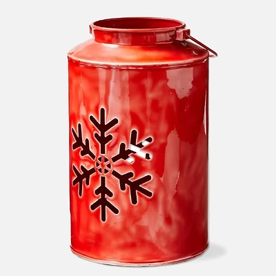 Large Snowflake Lantern - Red