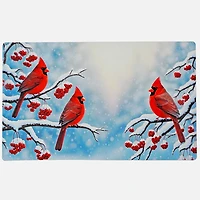 Three Cardinals Blue Rubber Mat    