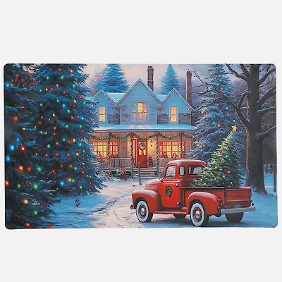 Tapis en caoutchouc camion rouge avec arbre