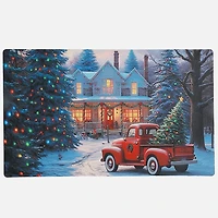 Tapis en caoutchouc camion rouge avec arbre