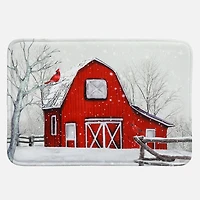 Winter's Coming Memory Foam Mat Barn in Winter 