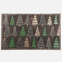  Rubber Mat Bronze and Green Christmas Trees