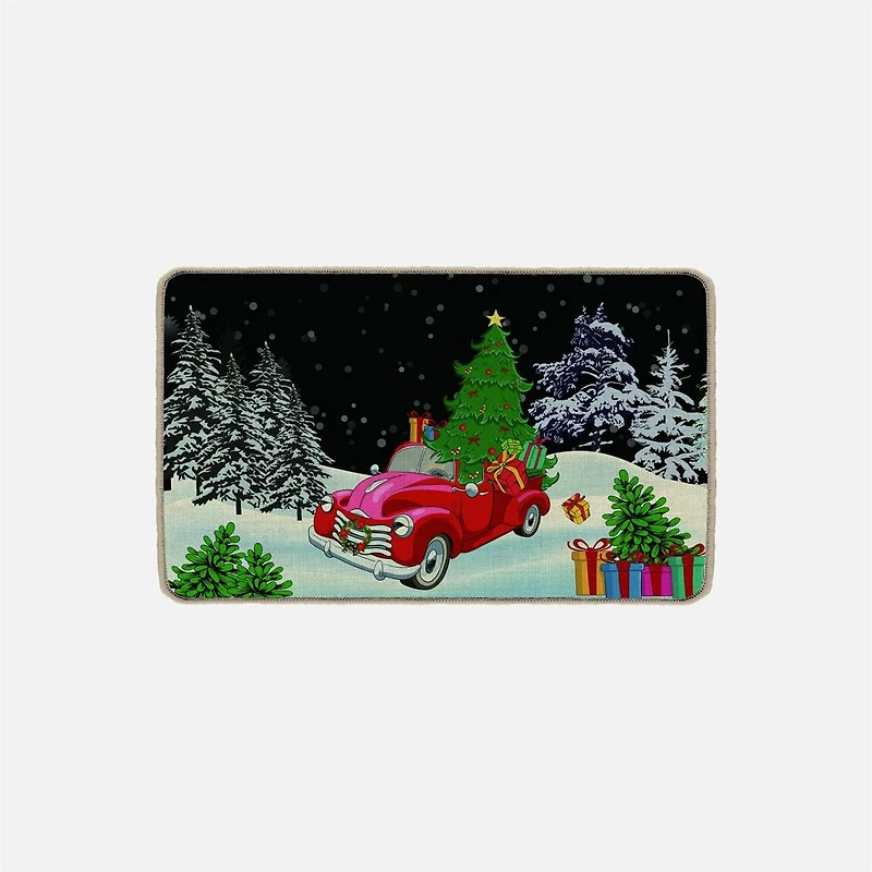 Poly Mat - Car with Christmas Tree