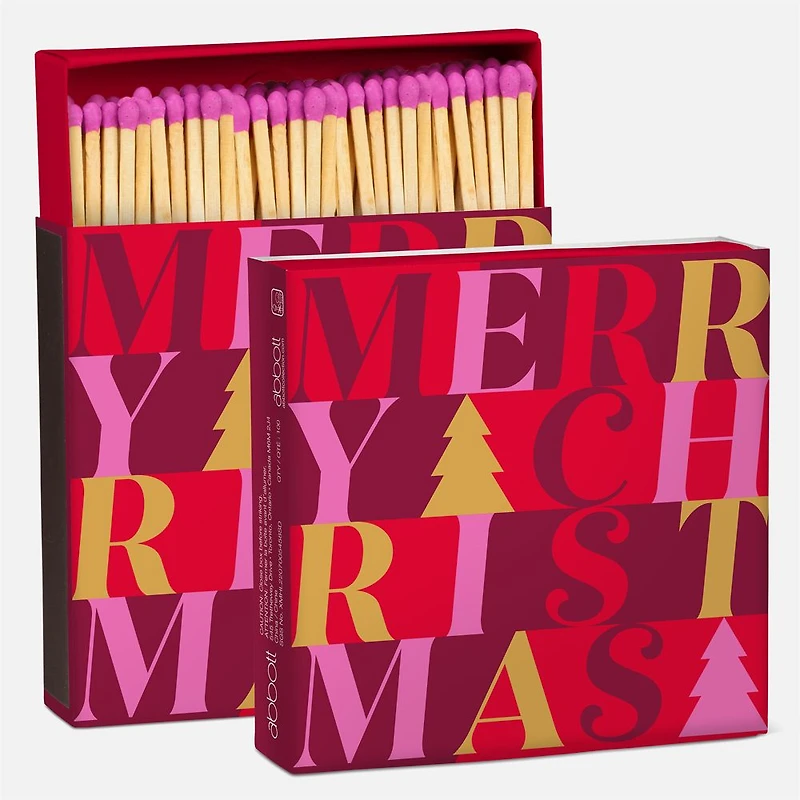 Merry Christmas Square Matches 100 Sticks