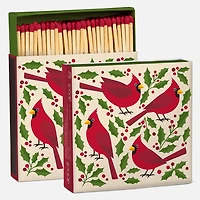 Cardinals & Holly Square Matches, 100 Sticks