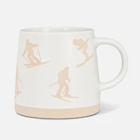 Wide Base Mug with Skiers - 14 oz