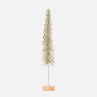Skinny Platinum Glitter Brush Tree - 13”
