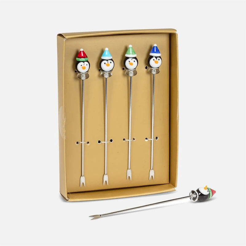 Penguin Icon Cocktail Picks. Set of 4