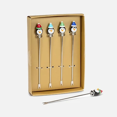 Penguin Icon Cocktail Picks. Set of 4