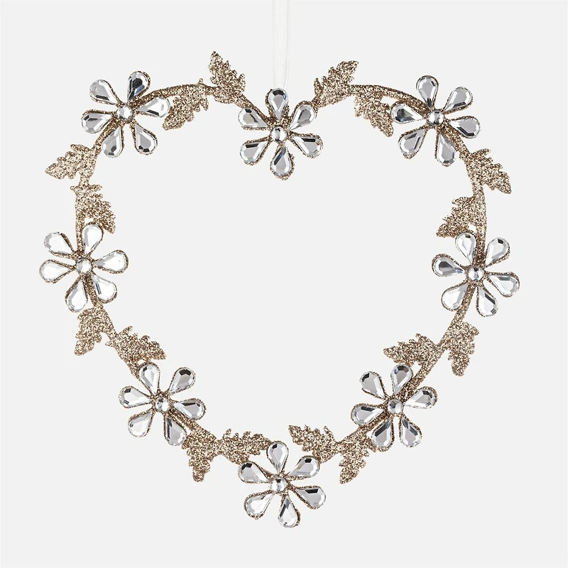 Demdaco Sparke and Joy Heart-Shaped Flower Ornament