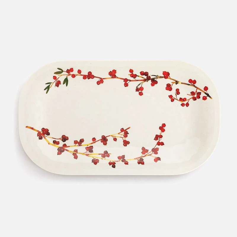 Demdaco Bydesign Serving Holiday Cranberry Rectangular Platter
