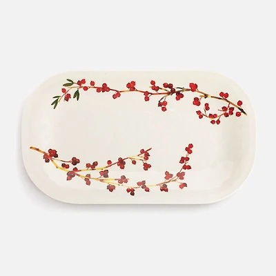Demdaco Bydesign Serving Holiday Cranberry Rectangular Platter