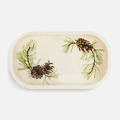 Demdaco Bydesign Serving Holiday Green Pine Rectangular Platter