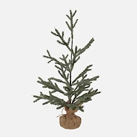 Faux Spruce With Clear Glitter