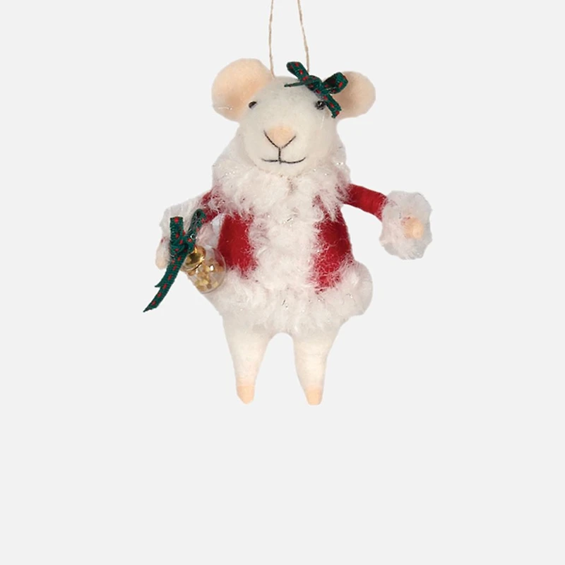 Felted Wool Mice Ornament - Assorted